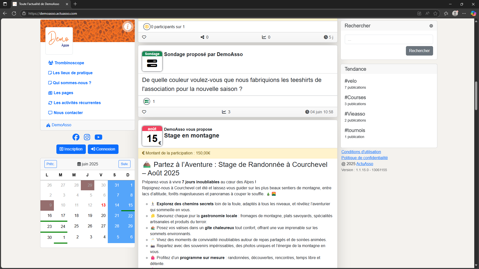 Démo actuasso version bureau ou tablette